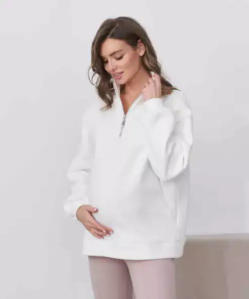 Молочный тёплый свитшот для будущих и кормящих мам Hanna Warm — изображение 8