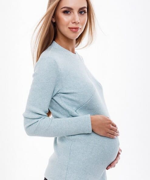 Мятный теплый лонгслив для будущих и кормящих мам Stefania Warm — изображение 9