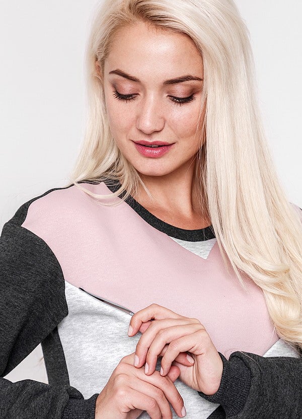 Теплый свитшот в цвете графит для будущих и кормящих мам Cat Warm Теплый свитшот в цвете графит для будущих и кормящих мам Cat Warm — изображение 4