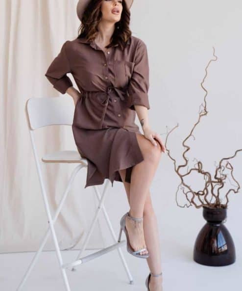 Кофейное платье для будущих и кормящих мам Samanta Кофейное платье для будущих и кормящих мам Samanta — изображение 5