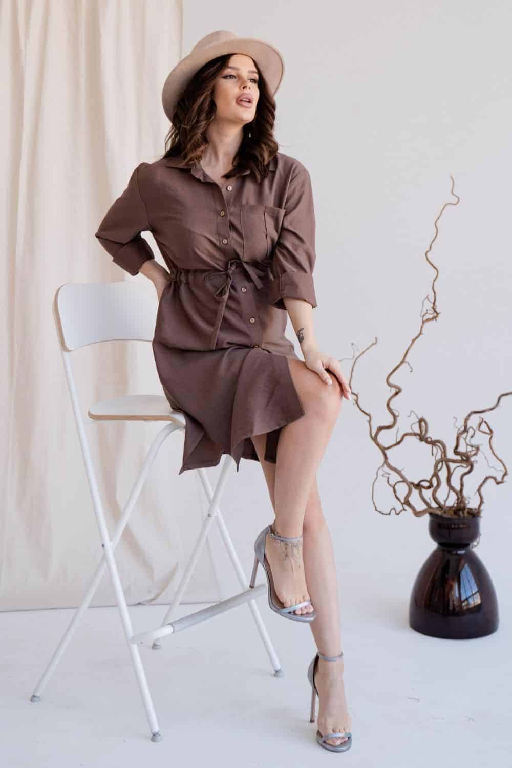 Кофейное платье для будущих и кормящих мам Samanta Кофейное платье для будущих и кормящих мам Samanta — изображение 5