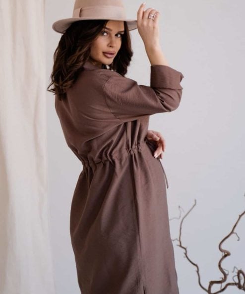 Кофейное платье для будущих и кормящих мам Samanta Кофейное платье для будущих и кормящих мам Samanta — изображение 2