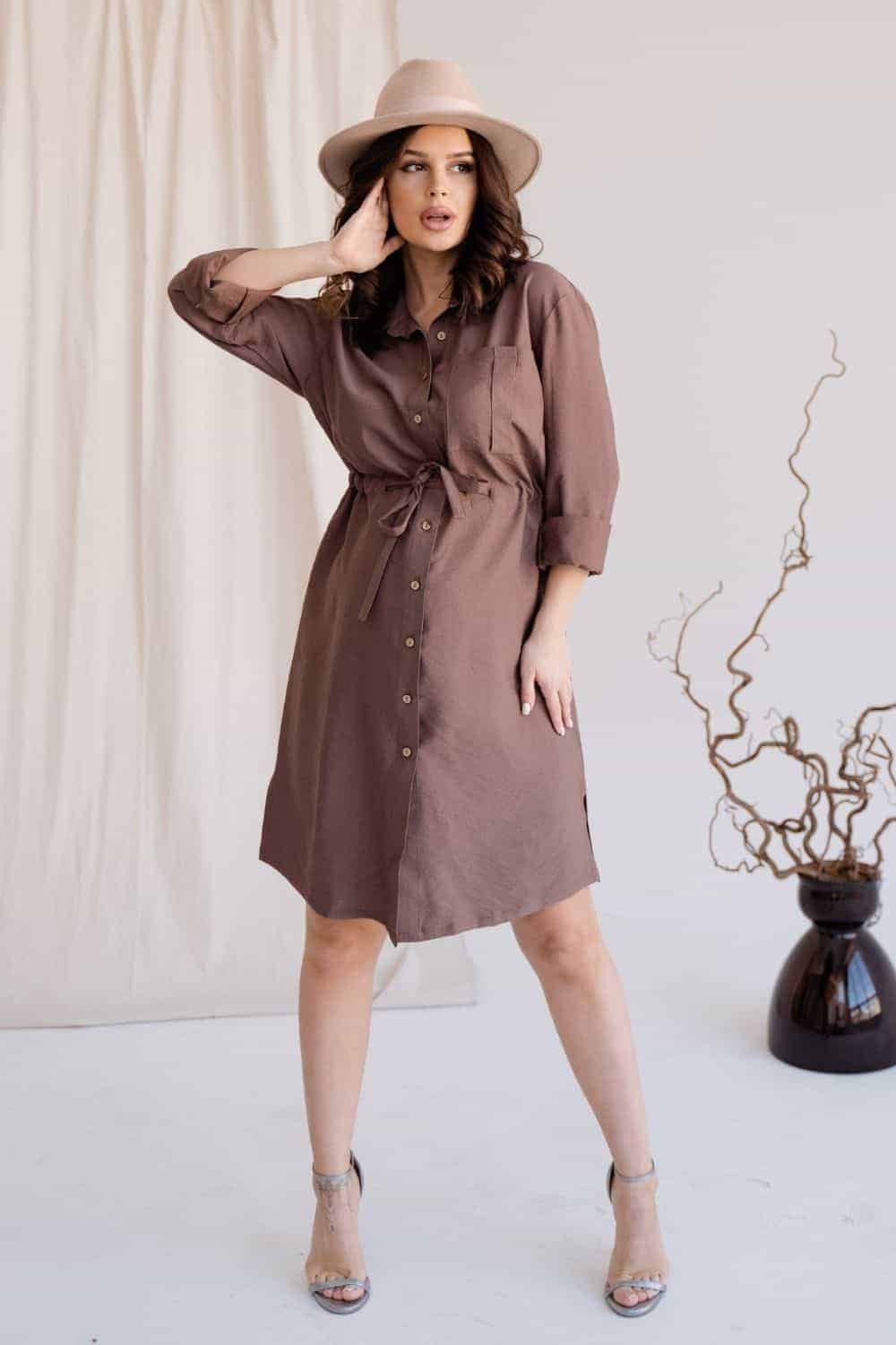 Кофейное платье для будущих и кормящих мам Samanta Кофейное платье для будущих и кормящих мам Samanta — изображение 3
