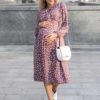 Лиловое платье для будущих и кормящих мам Rose Лето 16