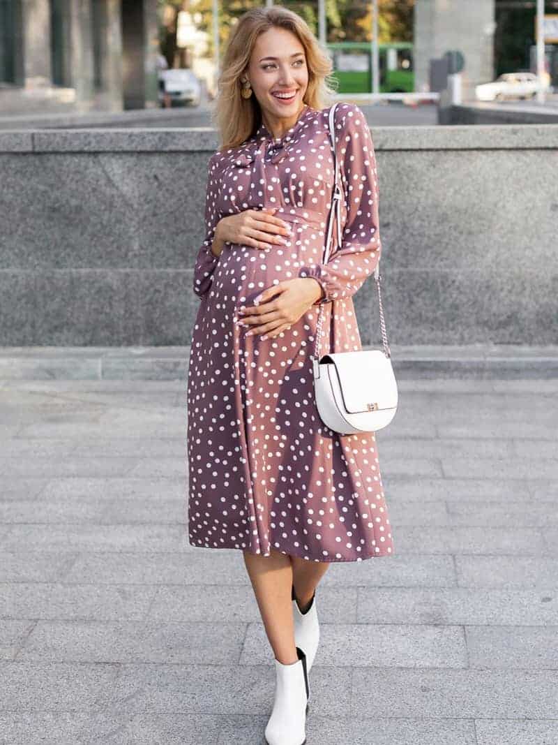 Лиловое платье для будущих и кормящих мам Katolina Лиловое платье для будущих и кормящих мам Katolina