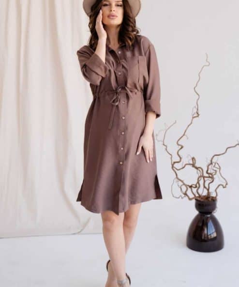 Кофейное платье для будущих и кормящих мам Samanta Кофейное платье для будущих и кормящих мам Samanta — изображение 4