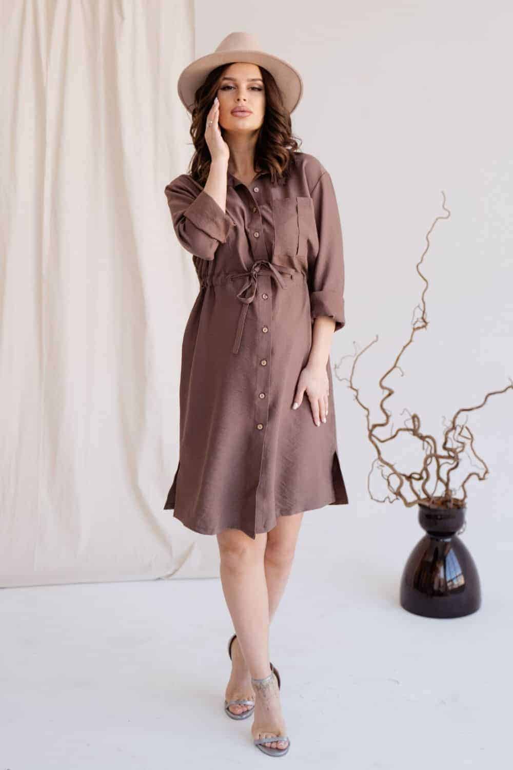 Кофейное платье для будущих и кормящих мам Samanta Кофейное платье для будущих и кормящих мам Samanta — изображение 4