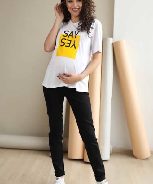Чёрные джинсы-скини для будущих и кормящих мам Henry