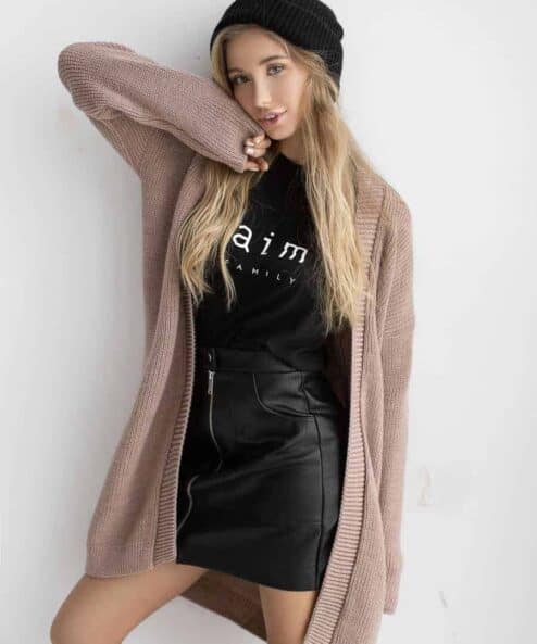 Кофейный удлиненный кардиган Peyton — изображение 4