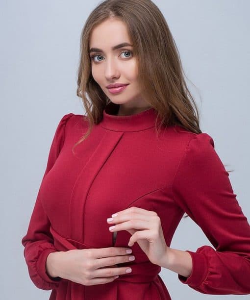 Бордовое платье для беременных и кормящих мам Rebecca — изображение 4