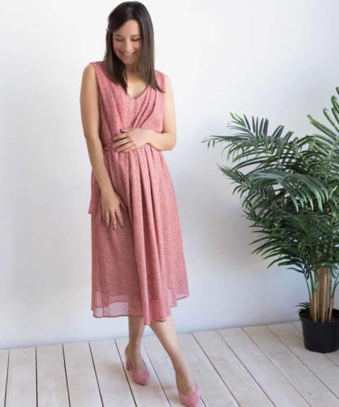 Розовое платье для будущих и кормящих мам Merci Summer — изображение 6