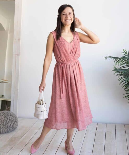 Розовое платье для будущих и кормящих мам Merci Summer — изображение 5