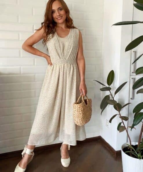 Бежевое платье для будущих и кормящих мам Merci Summer — изображение 7