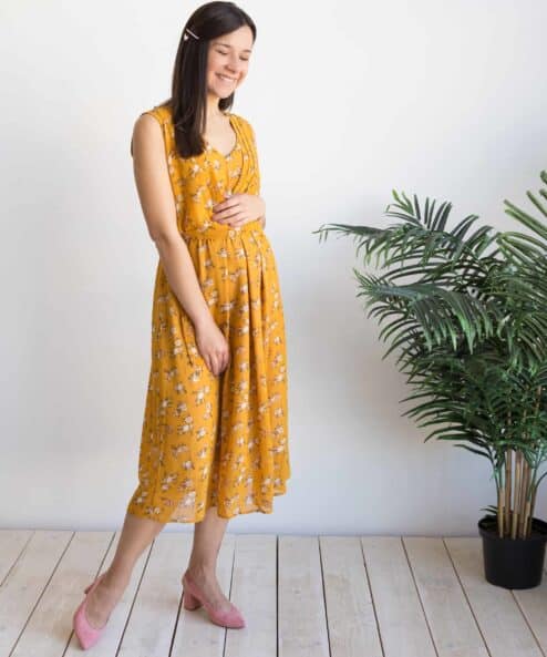 Горчичное платье для будущих и кормящих мам Merci Summer — изображение 6