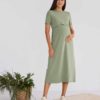Серое платье-футболка для будущих и кормящих мам Casual Лето 23