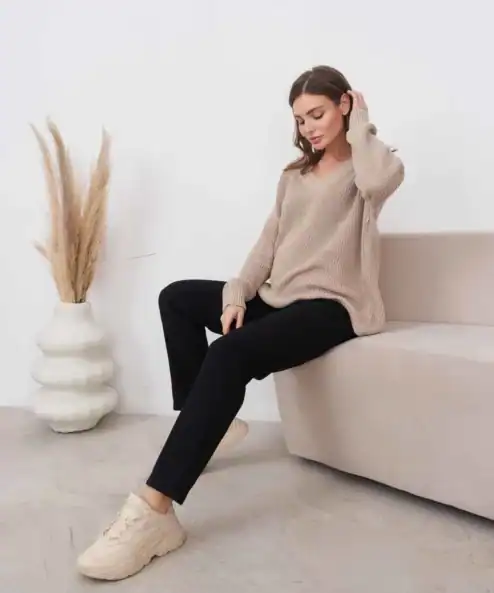 Черные утеплённые джинсы moms для беременных Isla