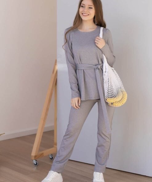Серый костюм для беременных и кормящих мам Estel — изображение 4