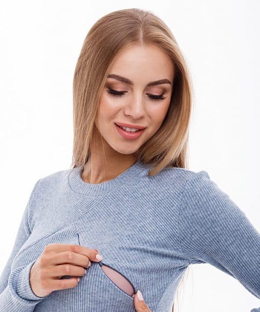 Голубое платье для будущих и кормящих мам Marika — изображение 8