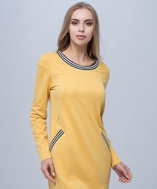 Желтое платье для будущих и кормящих мам Diana Желтое платье для будущих и кормящих мам Diana — изображение 7