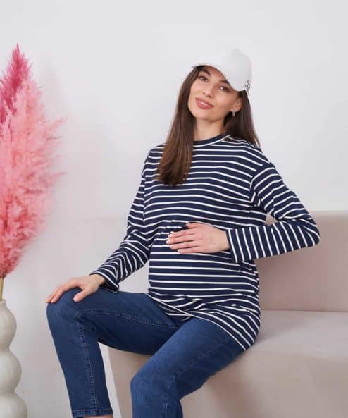 Синяя тельняшка для будущих и кормящих мам Marina — изображение 3