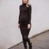 Чёрные теплые брюки-лосины для беременных Mabella Warm Брюки 19