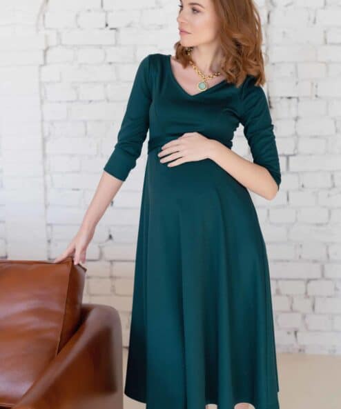 Изумрудное платье для будущих и кормящих мам Princess Изумрудное платье для будущих и кормящих мам Princess — изображение 6