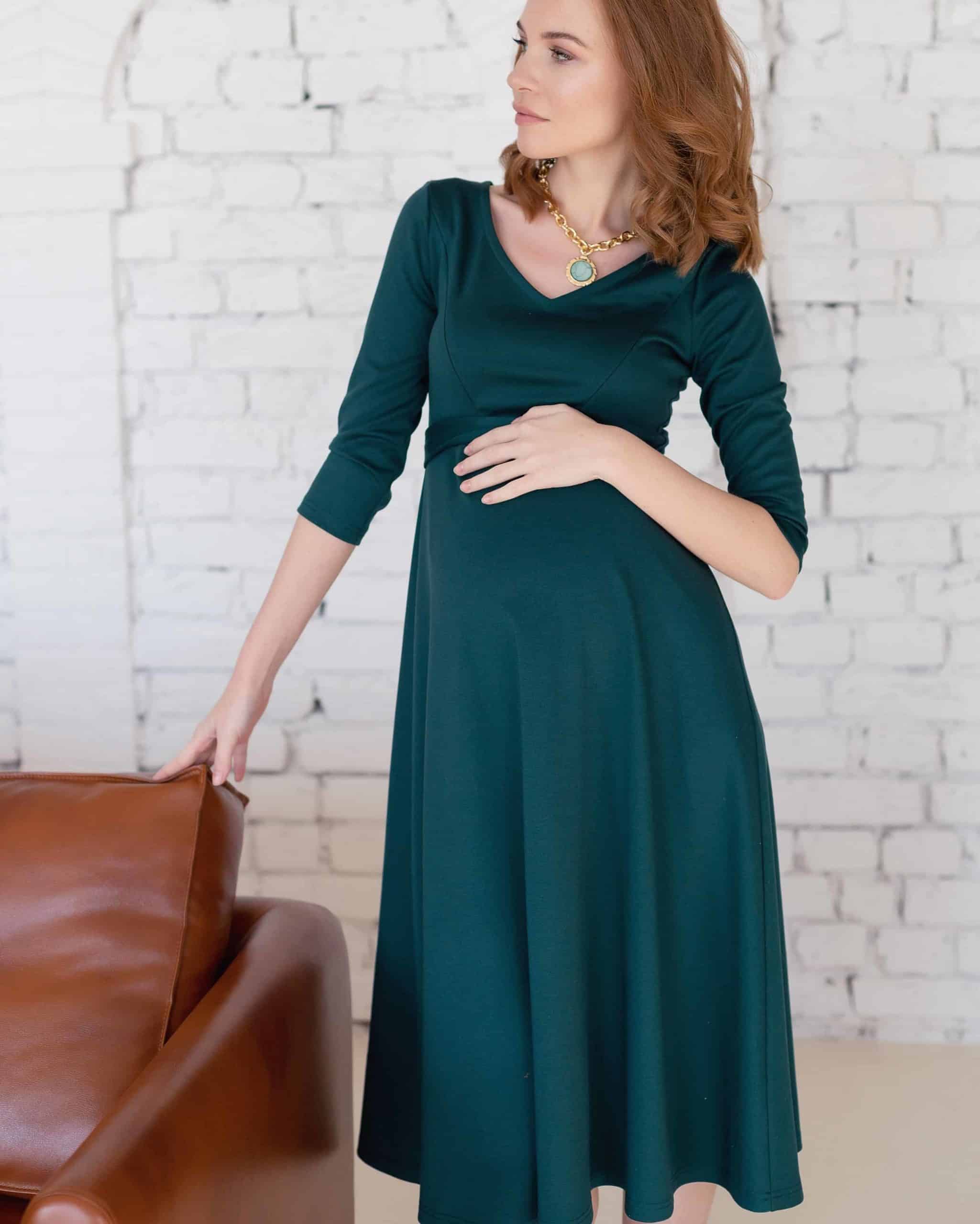 Изумрудное платье для будущих и кормящих мам Princess Изумрудное платье для будущих и кормящих мам Princess — изображение 6