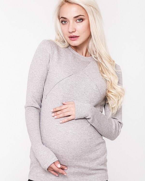 Бежевый теплый лонгслив для будущих и кормящих мам Stefania Warm Бежевый теплый лонгслив для будущих и кормящих мам Stefania Warm — изображение 8