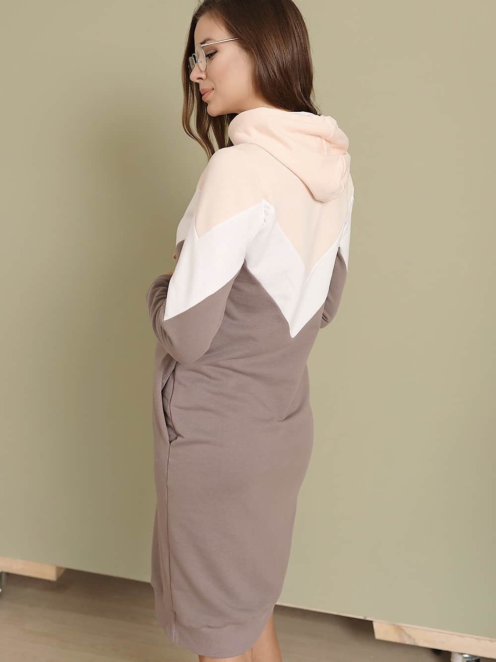 Кофейное платье для беременных и кормящих мам Lisette Кофейное платье для беременных и кормящих мам Lisette — изображение 5