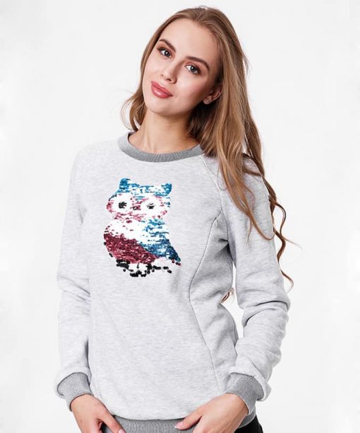 Серый теплый свитшот для будущих и кормящих мам Blink Owl — изображение 3