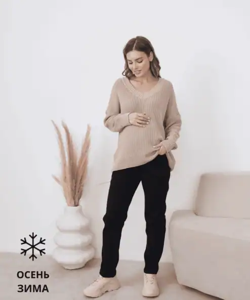 Черные утеплённые джинсы moms для беременных Isla Черные утеплённые джинсы moms для беременных Isla — изображение 5