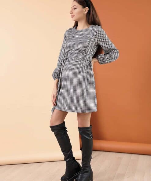 Платье в клетку для беременных и кормящих мам Candis — изображение 5