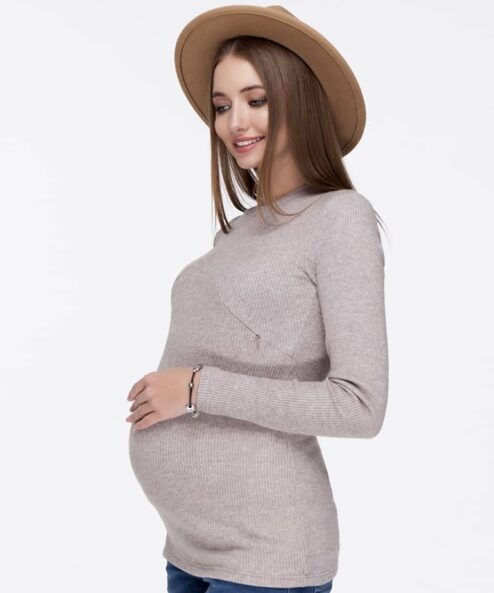 Кофейный лонгслив для будущих и кормящих мам Stefania Warm Кофейный лонгслив для будущих и кормящих мам Stefania Warm — изображение 4