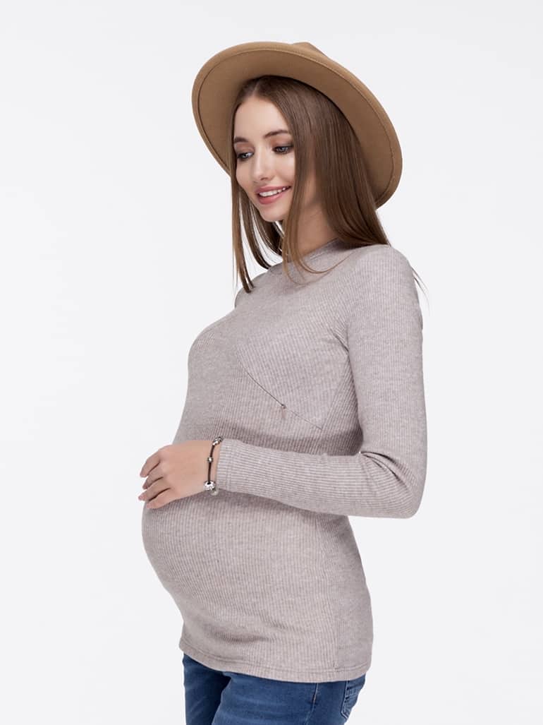 Кофейный лонгслив для будущих и кормящих мам Stefania Warm Кофейный лонгслив для будущих и кормящих мам Stefania Warm — изображение 4