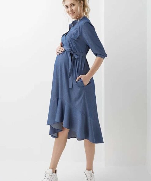 Синее платье для будущих и кормящих мам Kate — изображение 3