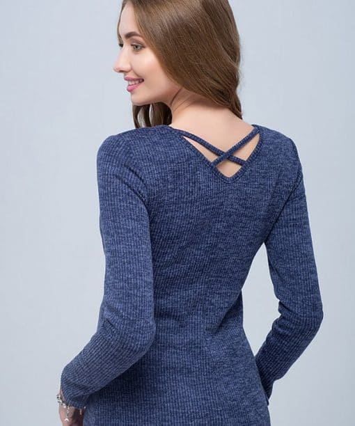 Синий лонгслив для будущих и кормящих мам Alana — изображение 6