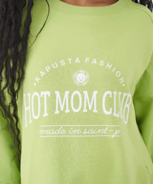 Лаймовый свитшот для будущих и кормящих мам Hot Mom — изображение 3