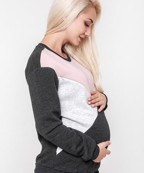 Теплый свитшот в цвете графит для будущих и кормящих мам Cat Warm Теплый свитшот в цвете графит для будущих и кормящих мам Cat Warm — изображение 5