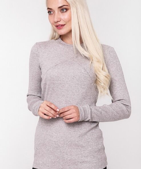 Бежевый теплый лонгслив для будущих и кормящих мам Stefania Warm Бежевый теплый лонгслив для будущих и кормящих мам Stefania Warm — изображение 6