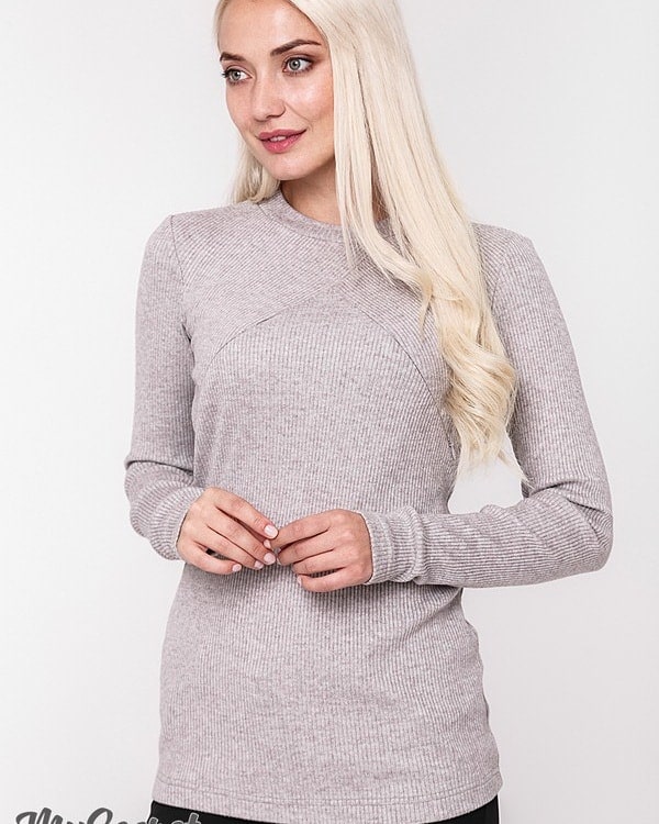 Бежевый теплый лонгслив для будущих и кормящих мам Stefania Warm Бежевый теплый лонгслив для будущих и кормящих мам Stefania Warm — изображение 6