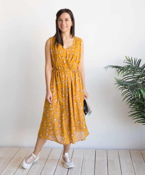 Горчичное платье для будущих и кормящих мам Merci Summer — изображение 5