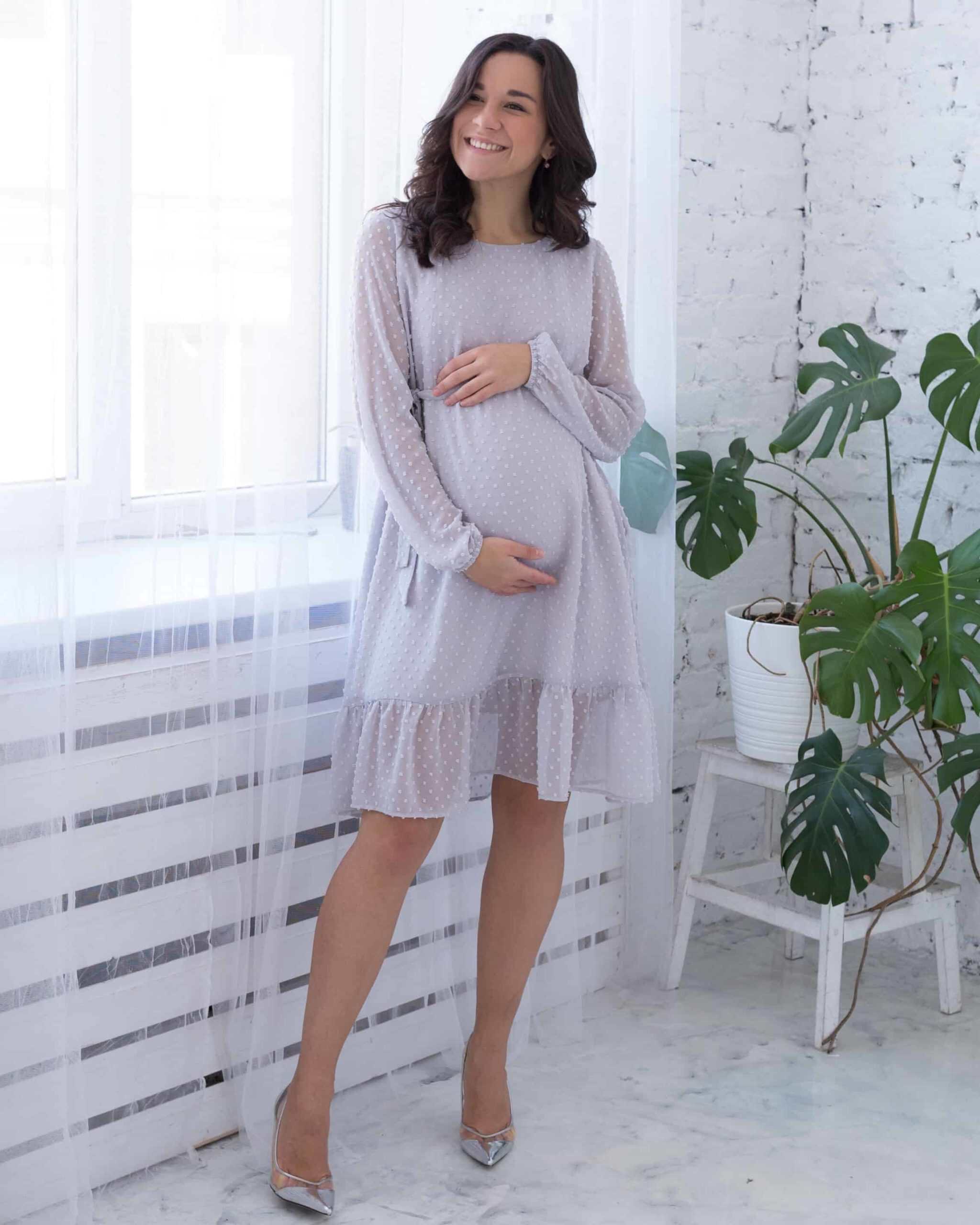 Жемчужное воздушное платье для будущих и кормящих мам Bellini Жемчужное воздушное платье для будущих и кормящих мам Bellini — изображение 4