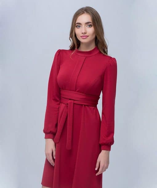 Бордовое платье для беременных и кормящих мам Rebecca — изображение 7