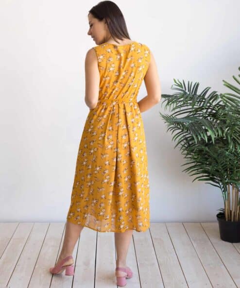Горчичное платье для будущих и кормящих мам Merci Summer — изображение 4
