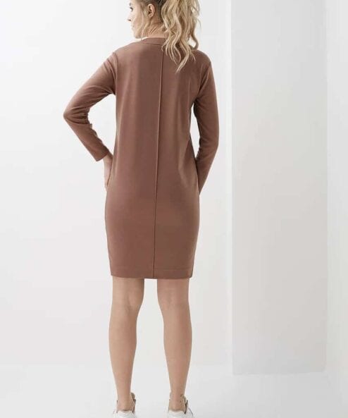 Кофейное платье-футляр для будущих и кормящих мам Filippa — изображение 4