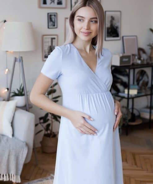 Голубая сорочка для будущих и кормящих мам Alisa