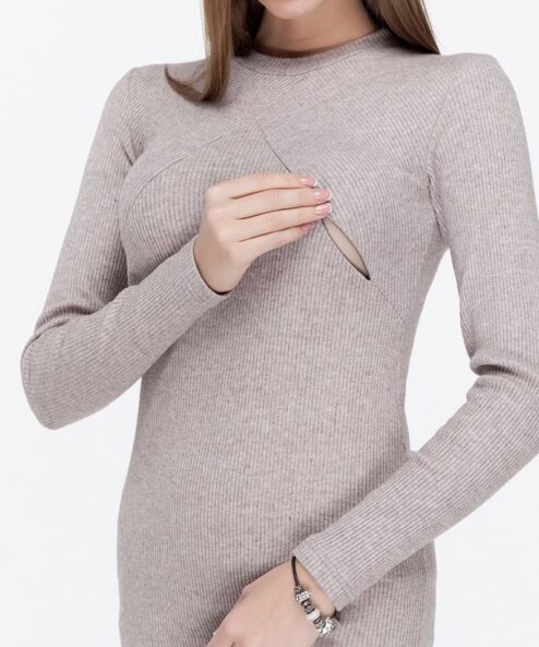 Кофейный лонгслив для будущих и кормящих мам Stefania Warm Кофейный лонгслив для будущих и кормящих мам Stefania Warm — изображение 2