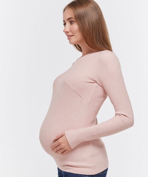 Персиковый лонгслив для будущих и кормящих мам Stefania Warm — изображение 3
