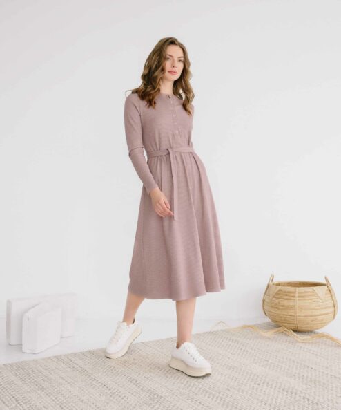 Кофейное платье-лапша для будущих и кормящих мам Lulu — изображение 4
