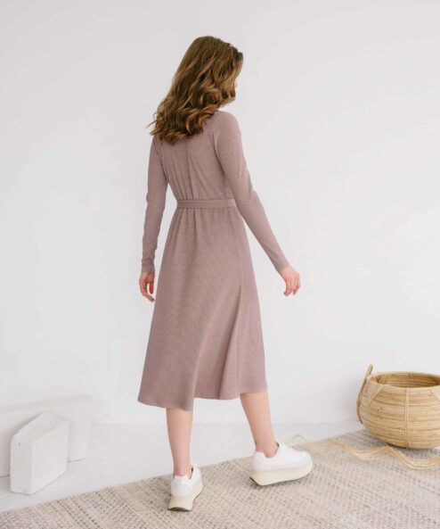 Кофейное платье-лапша для будущих и кормящих мам Lulu — изображение 6